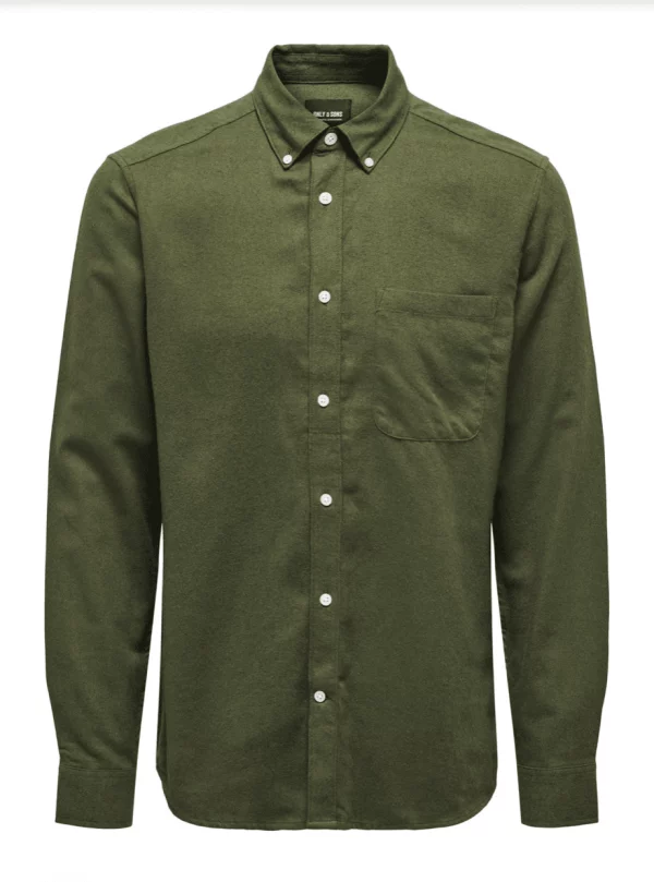 Chemises en Coton Beige / Verte - Only & Sons