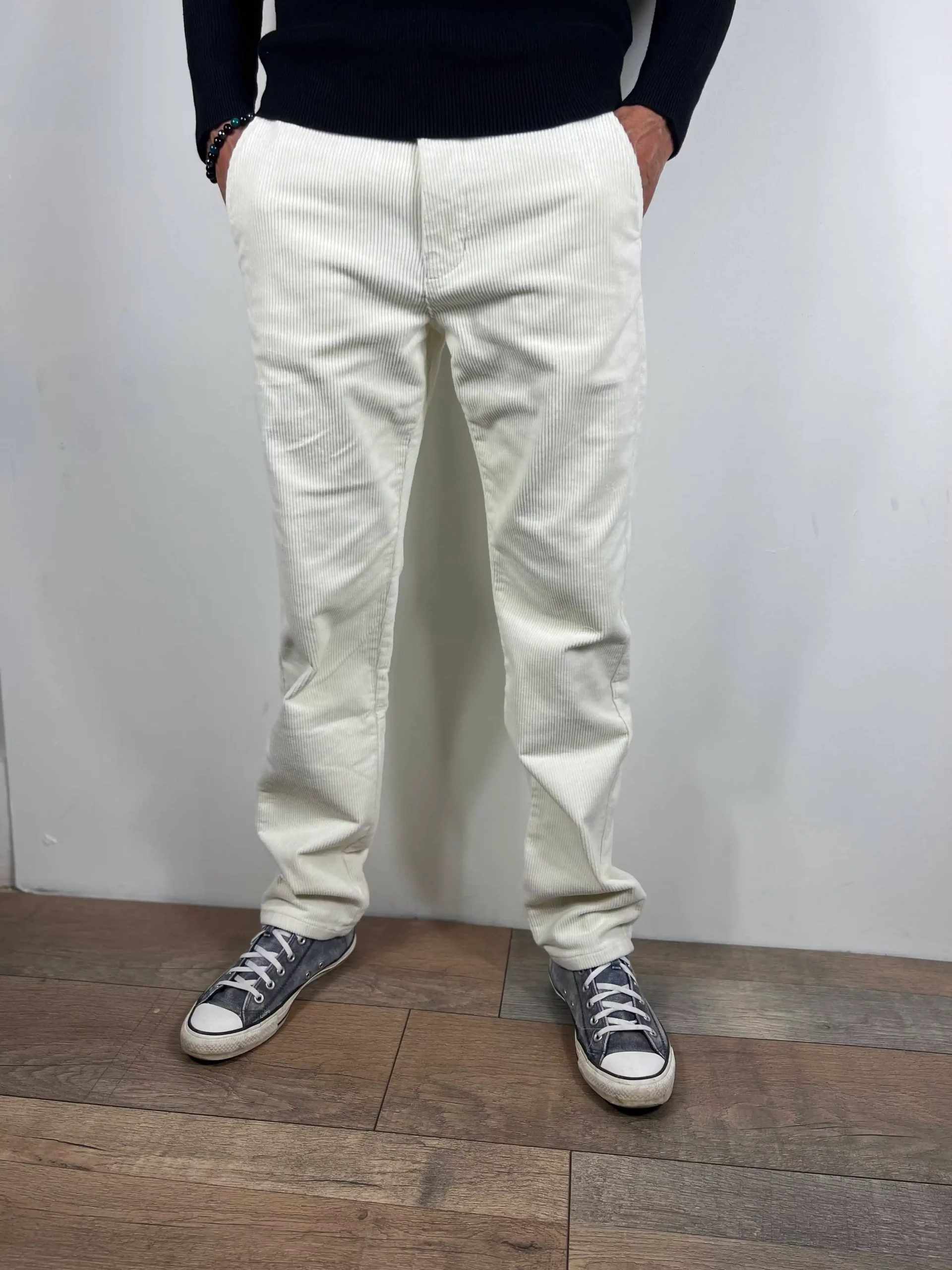 Pantalon Beige Blanc en Velours  Only & Sons - IPSWAY