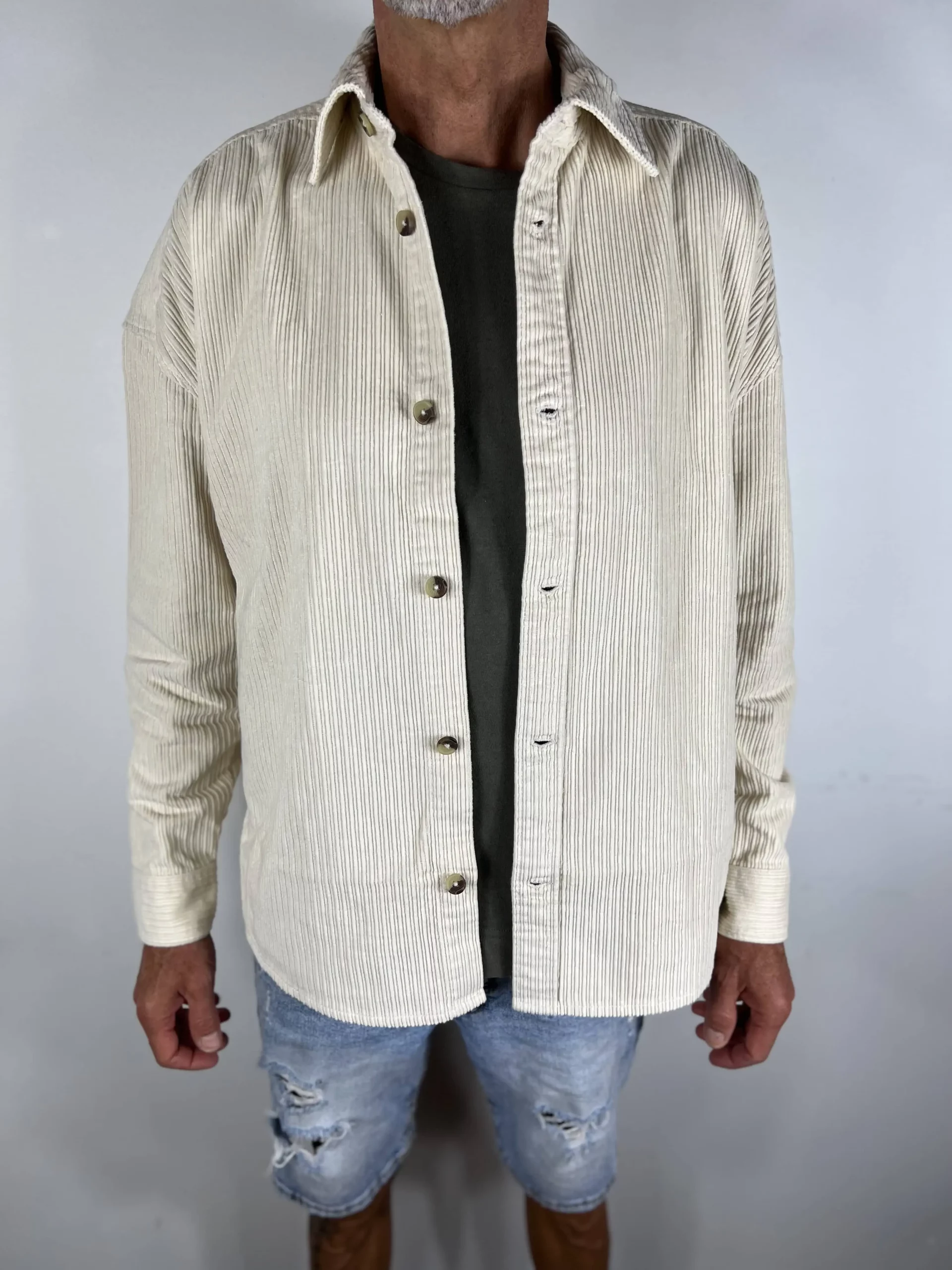 Chemise Oversize Velour Blanc cass  Only & Sons - IPSWAY